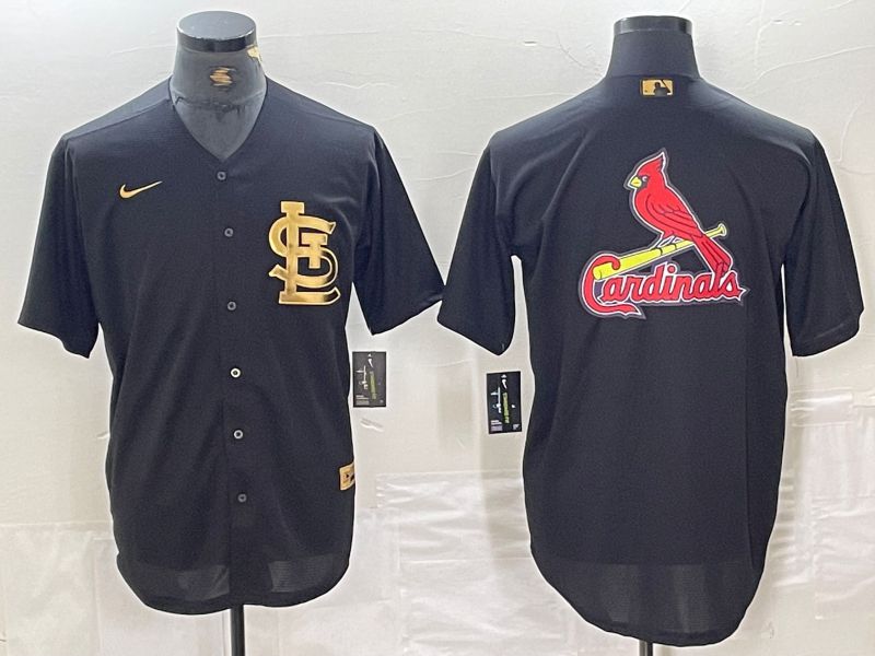 Men St.Louis Cardinals Blank Black gold 4 th generation Nike 2024 MLB Jersey style 3